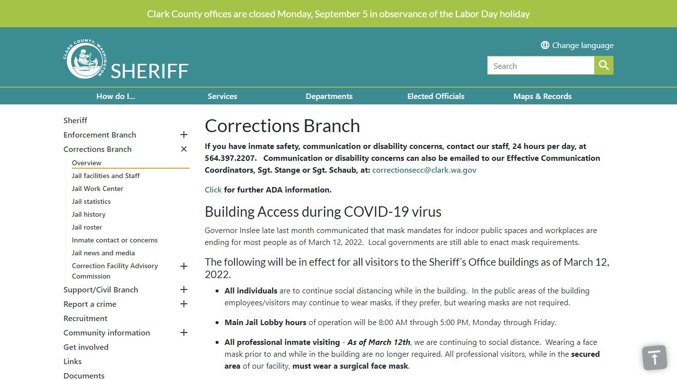 Corrections Branch | Clark County