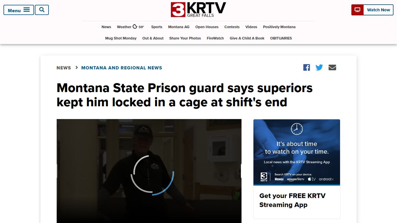 Montana State Prison guard says superiors kept him locked in a cage at ...